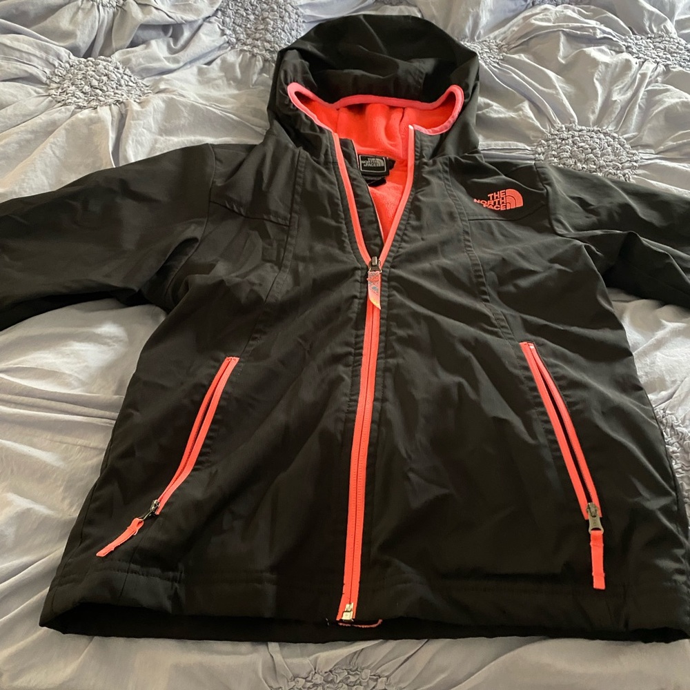North face fleeced lined jacket , kids size medium